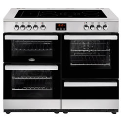 Belling Cookcentre 110E Electric Range Cooker with Ceramic Hob Stainless  Steel / Black